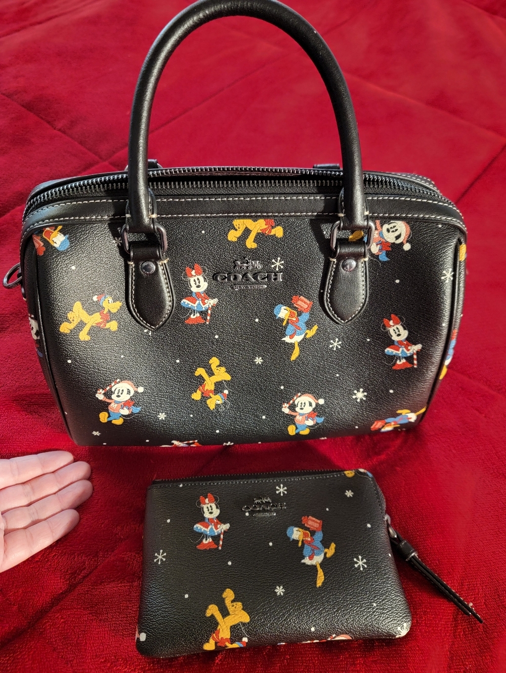 Coach Black Disney Mickey & Friends Mini Satchel with Pouch - Picture 2 of 13